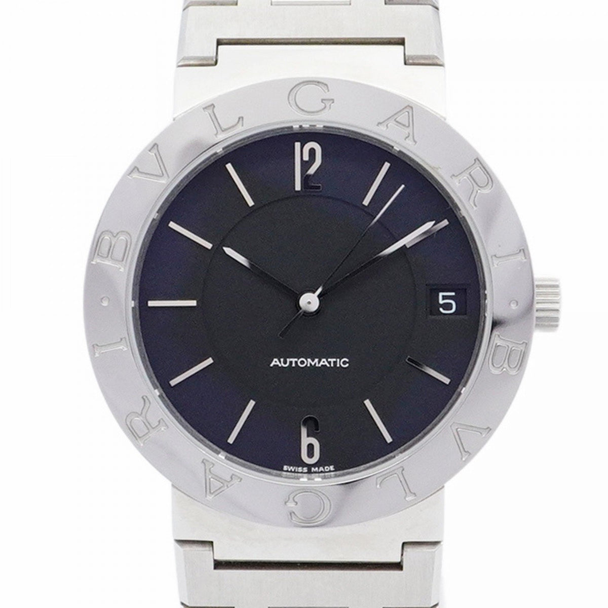 Pre-Owned Bvlgari BB33SSAUTO Black Dial Men's Watch
