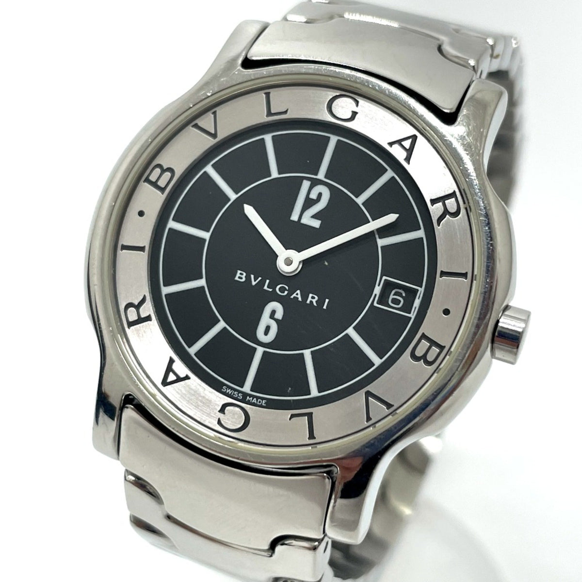 Pre-Owned Bvlgari ST35S Quartz date Wristwatch Silver