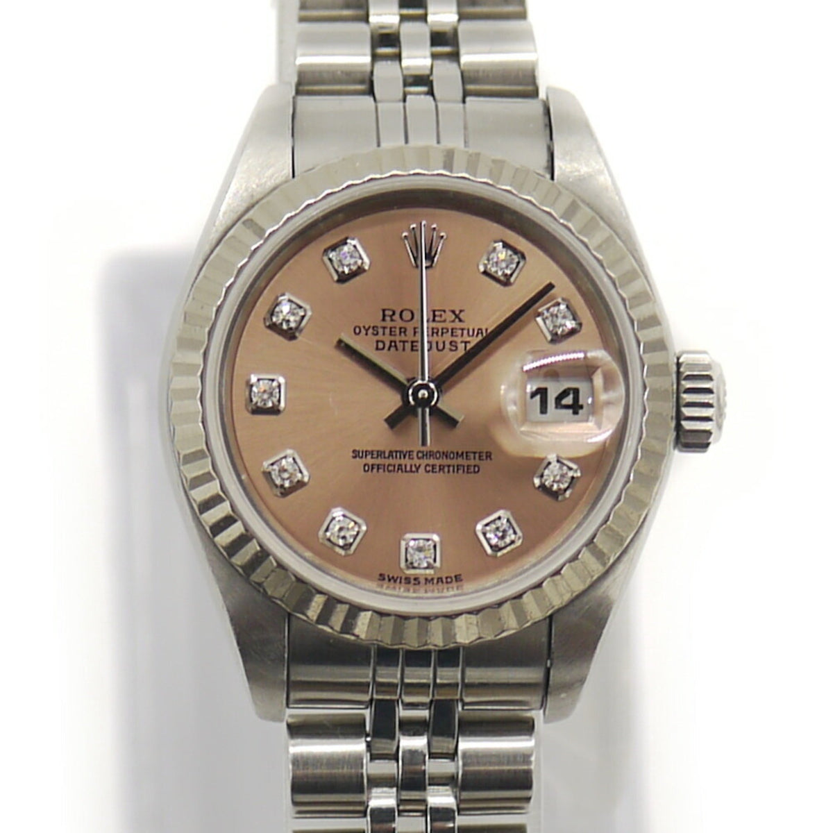 Pre-Owned ROLEX Rolex Datejust 79174G F-series Automatic Watch 10P Diamond Pink Dial Ladies