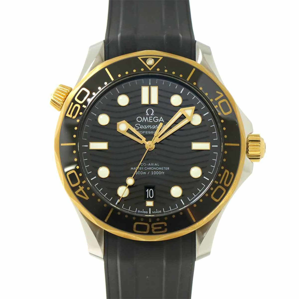 Pre-Owned OMEGA Seamaster Diver 300 Co-Axial Master Chronometer Two-tone 210 22 42 20 01 001 Men's Watch with Date Display, 18K White Gold, Automatic