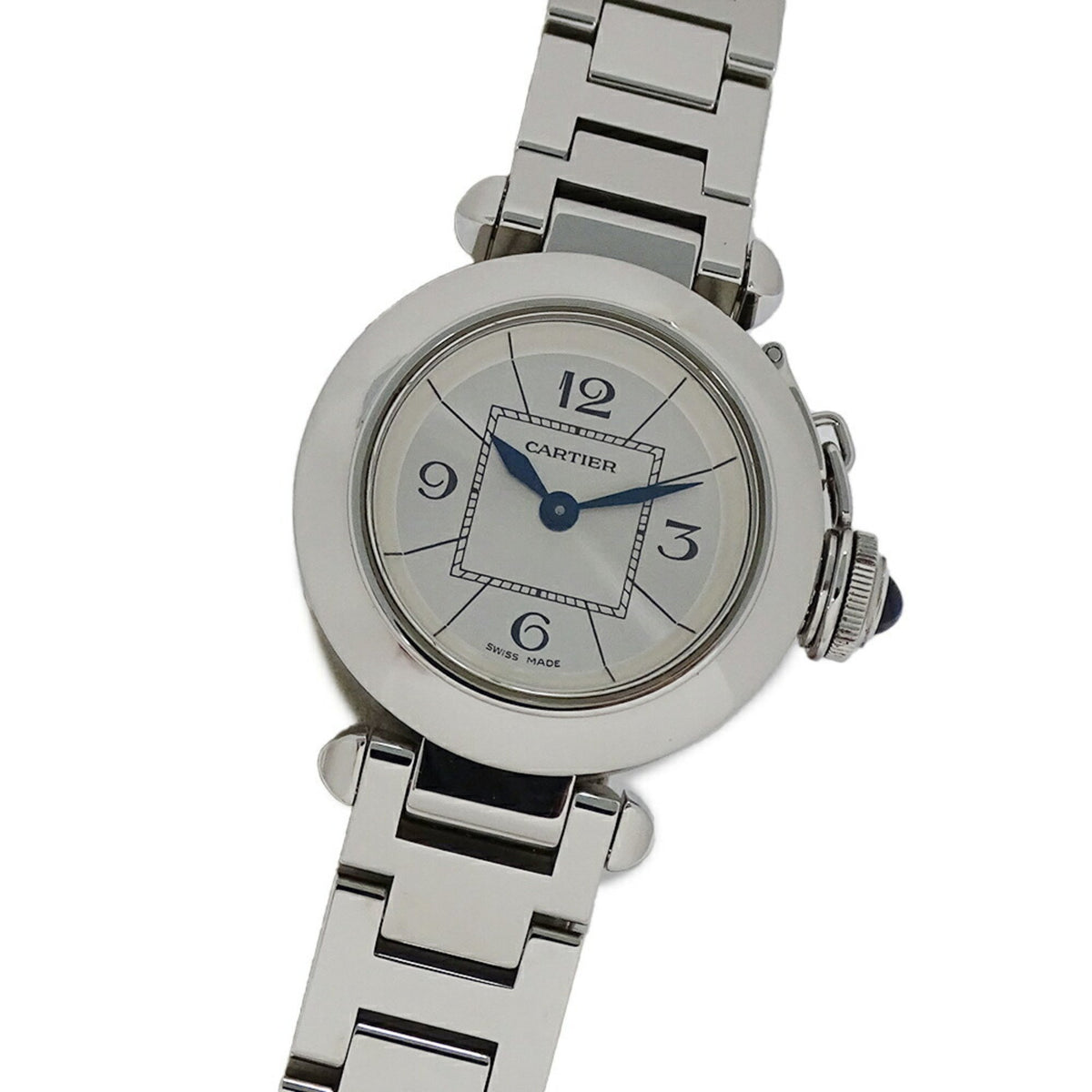 Pre-Owned Cartier Miss Pasha Women's Quartz Stainless Steel Watch W3140007 Silver Round Polished
