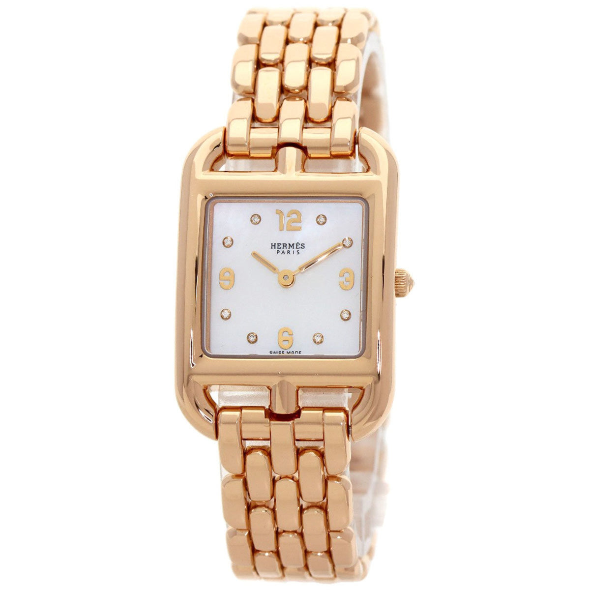 Pre-Owned Herm?s CC1.270a Cape Cod 8-Piece Diamond Watch in 18K Pink Gold/18KPG for Women