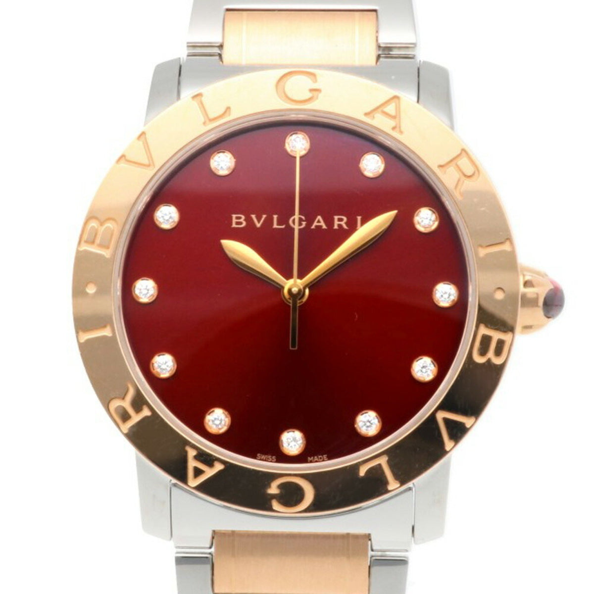 Pre-Owned BVLGARI Wristwatch Stainless Steel BBLP37SG Automatic Men's 12P Diamond