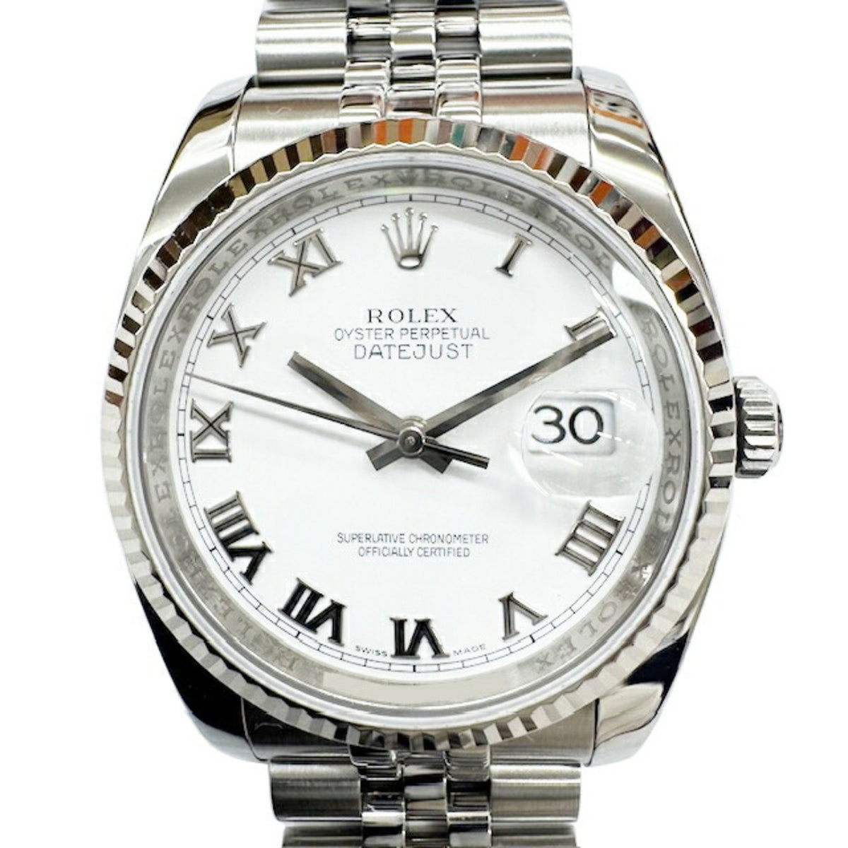 Pre-Owned ROLEX Rolex Datejust 116234 Roman Letters SS WG Combination Men's Automatic Watch Silver V Edition 2009