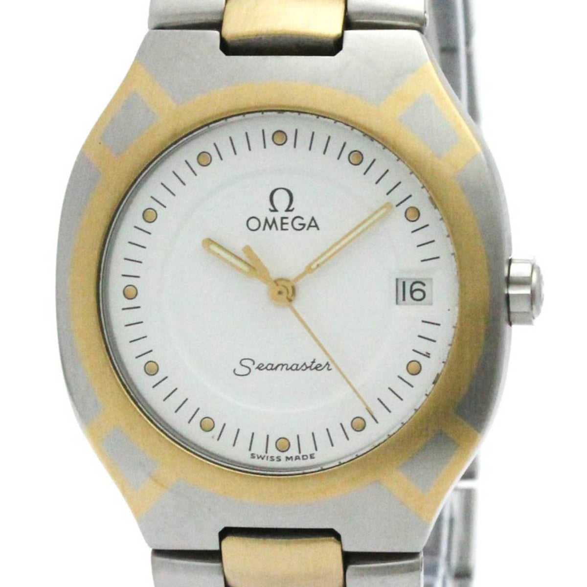 Pre-Owned Polished OMEGA Seamaster Polaris 18K Gold Steel Mens Watch 396.1022 BF581256