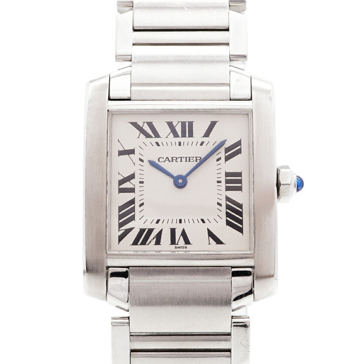 Pre-Owned Cartier Tank Fran?aise MM W51003Q3 Ivory Dial Watch (Men's & Women's)