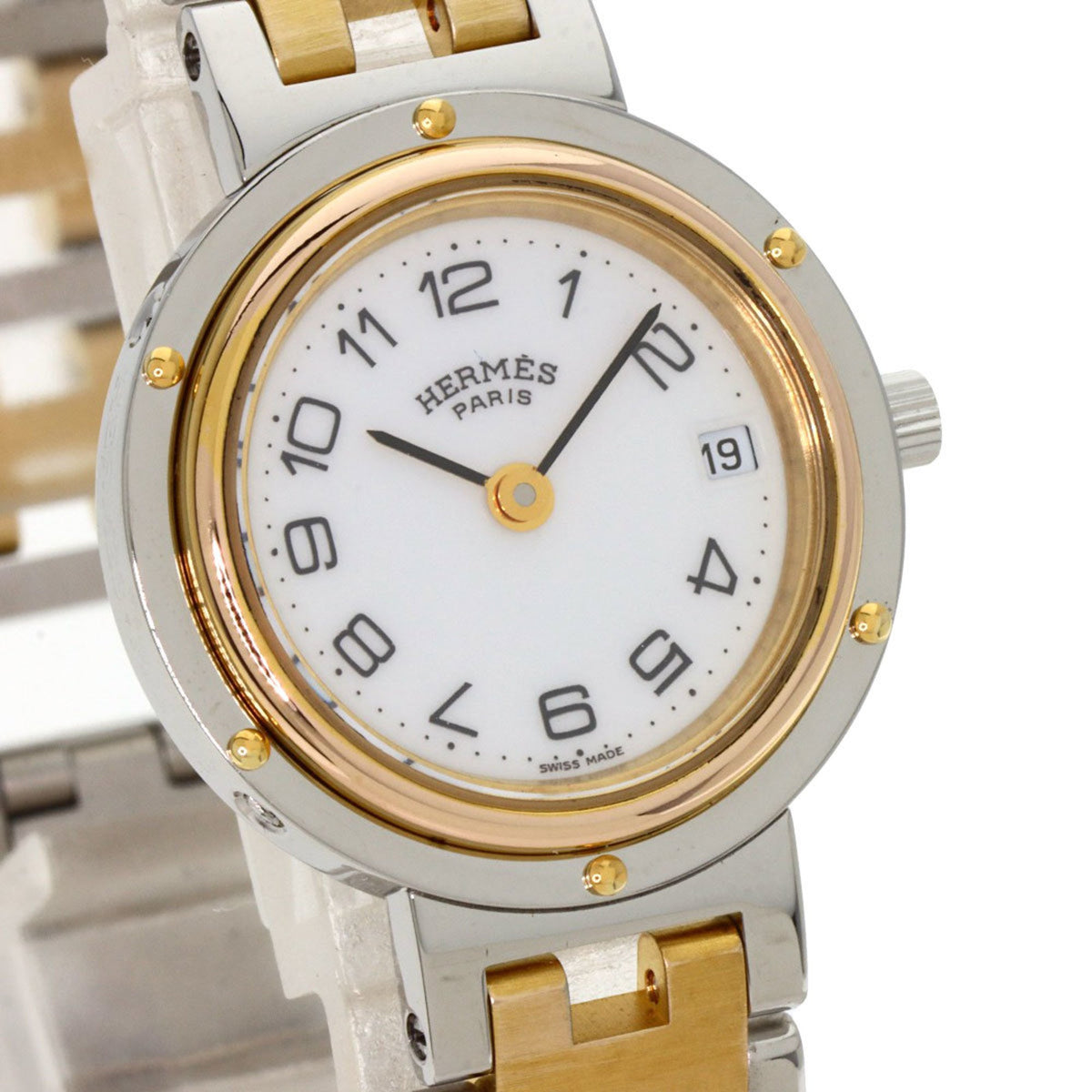 Montre Hermes Clipper SSxGP d'occasion pour femme en acier inoxydable HERMES 