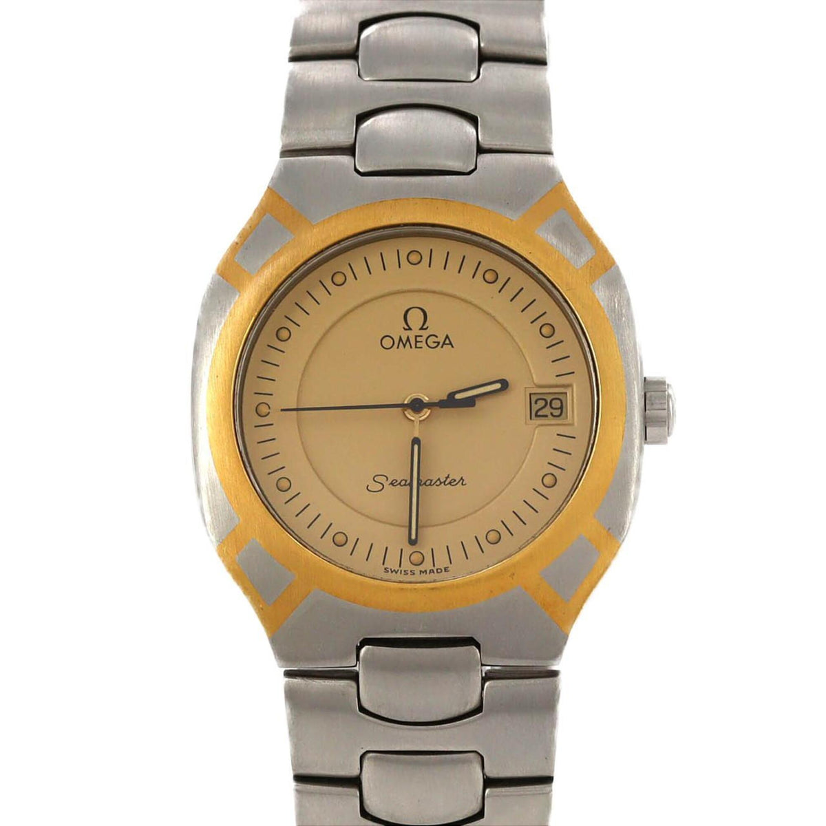 Pre-Owned Omega Seamaster Polaris Two-Tone Stainless Steel x Yellow Gold Quartz Watch