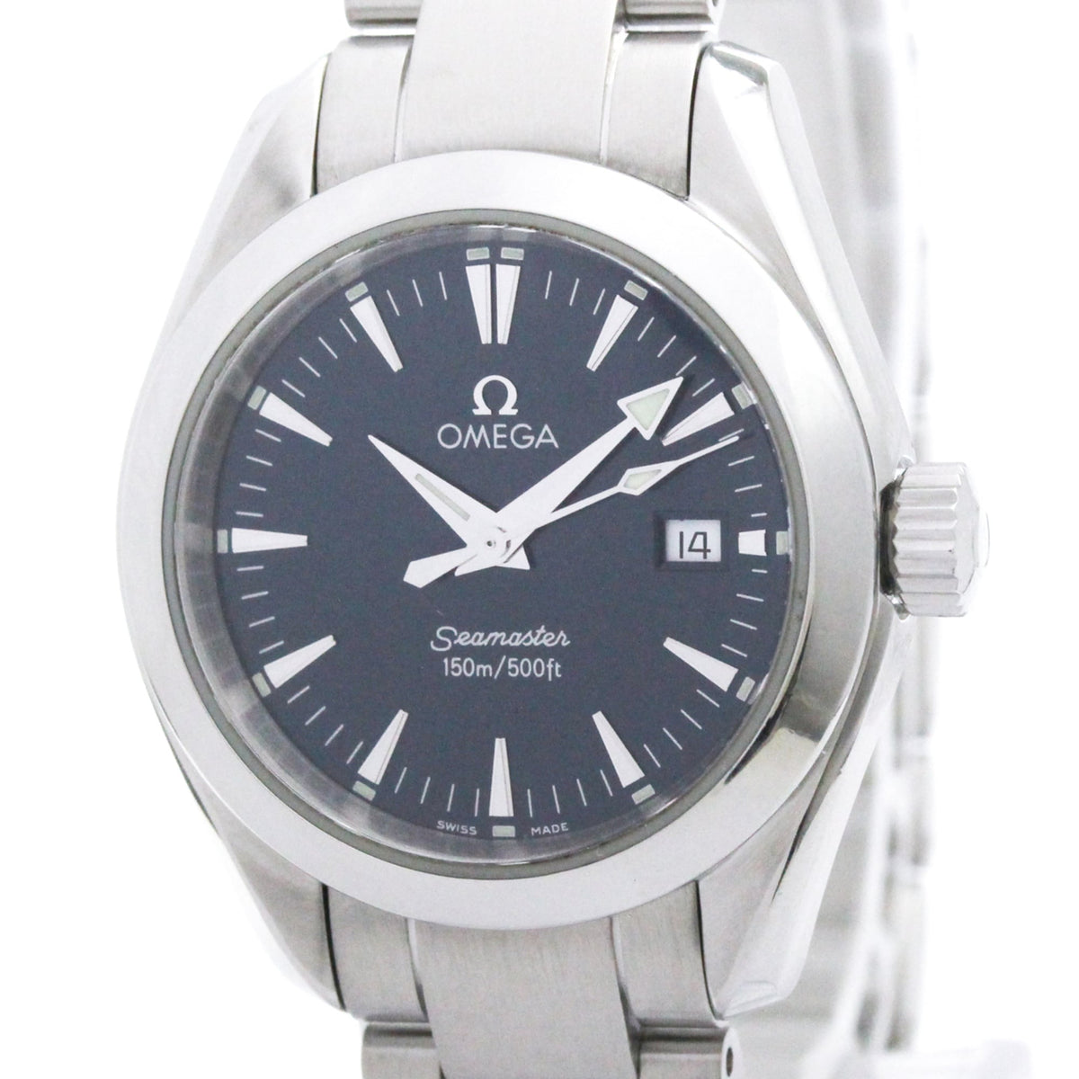 Pre-Owned OMEGA Seamaster Aqua Terra Steel Quartz Ladies Watch 2577.80 Polished