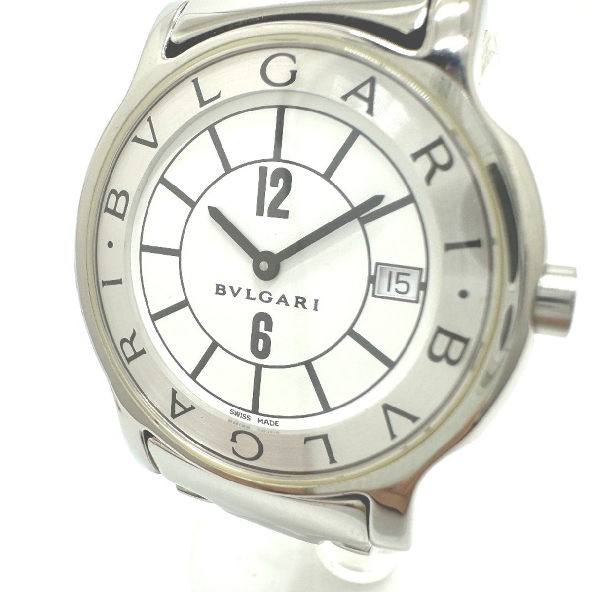 Pre-Owned Bvlgari ST35S Quartz date Wristwatch Silver