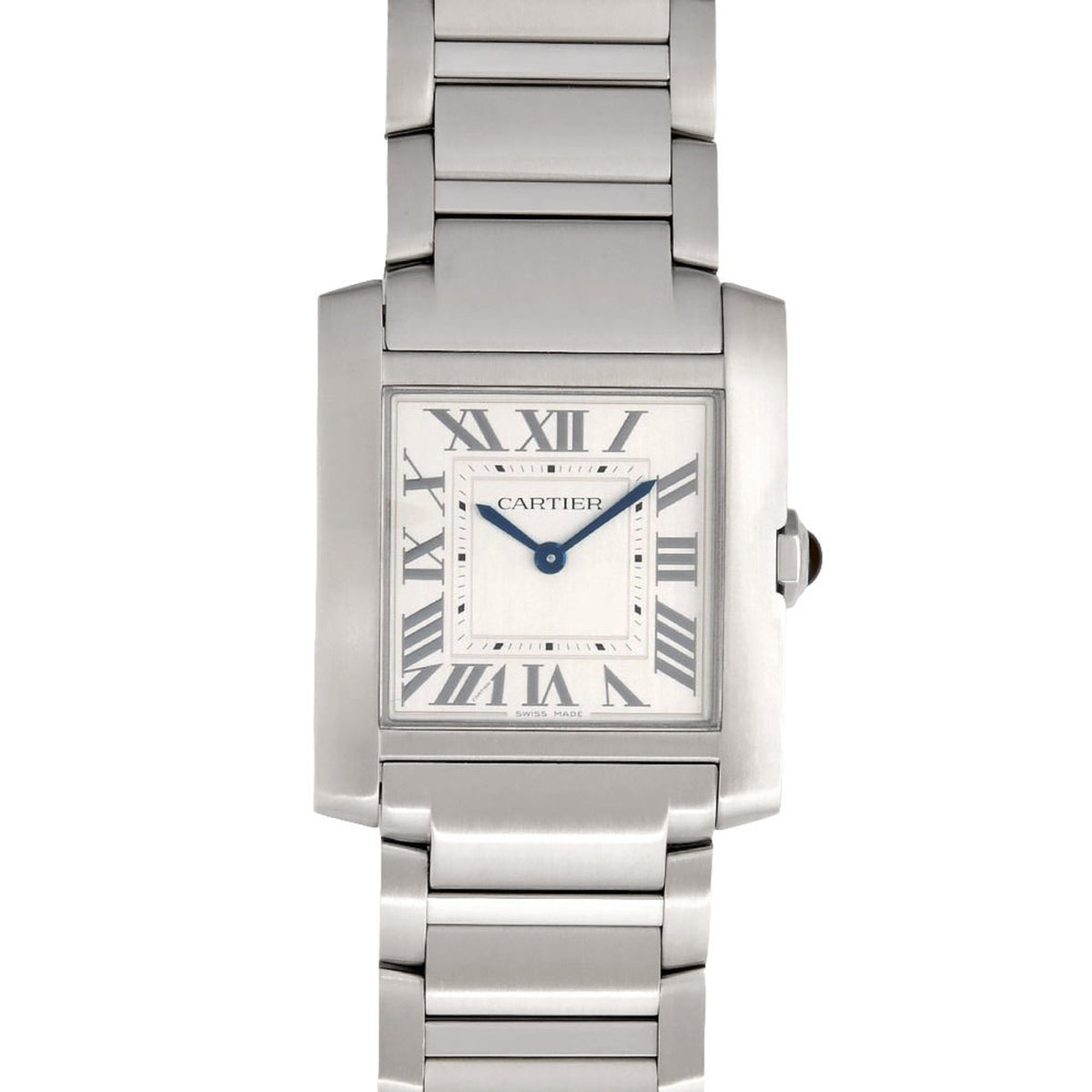 Pre-Owned Cartier WSTA0074 Tank Francaise MM Watch Quartz Silver Dial SS Ladies