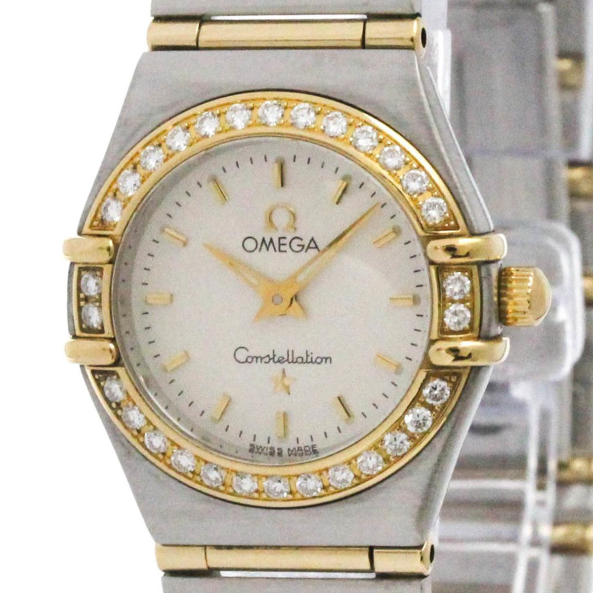 Pre-Owned OMEGA Constellation Diamond 18K Gold Steel Watch 1267.30