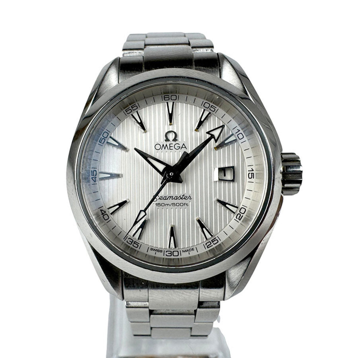 Pre-Owned OMEGA Seamaster Aqua Terra Watch Stainless Steel Silver x White Ladies Quartz