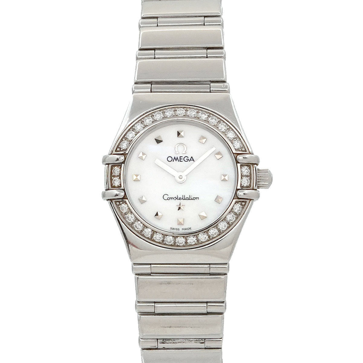 Pre-Owned OMEGA Constellation Mini Kyoto Limited Edition Diamond Bezel Women's Watch White Shell Quartz