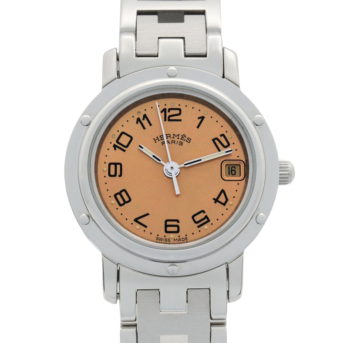 Pre-Owned Herm?s Clipper Watch, Stainless Steel, Women's, Pink, CL4.210