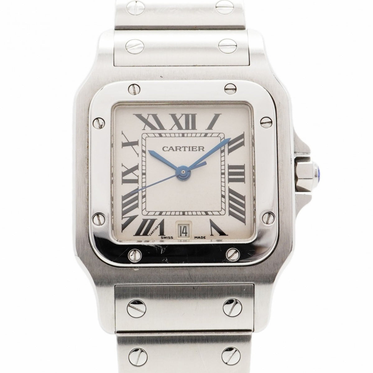 Pre-Owned Cartier Santos Galbee LM W20060D6 Silver Dial Watch for Men and Women