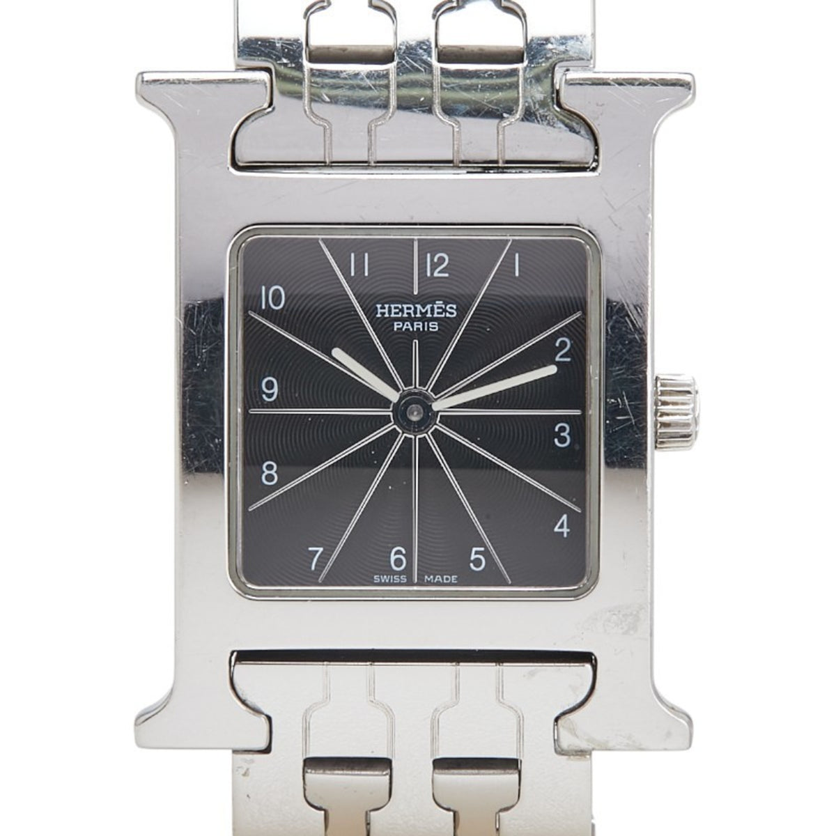 Pre-Owned Herm?s H Watch HH1.210 Quartz with Black Dial and Stainless Steel, Women's