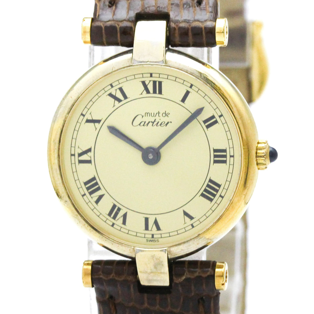 Pre-Owned CARTIER Must Vendome Vermeil Gold Plated Quartz Ladies Watch 590004