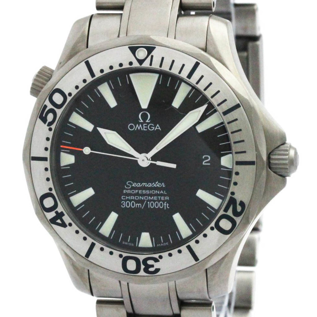 Pre-Owned OMEGA Seamaster Professional 300M Titanium Mens Watch 2231.50 Polished
