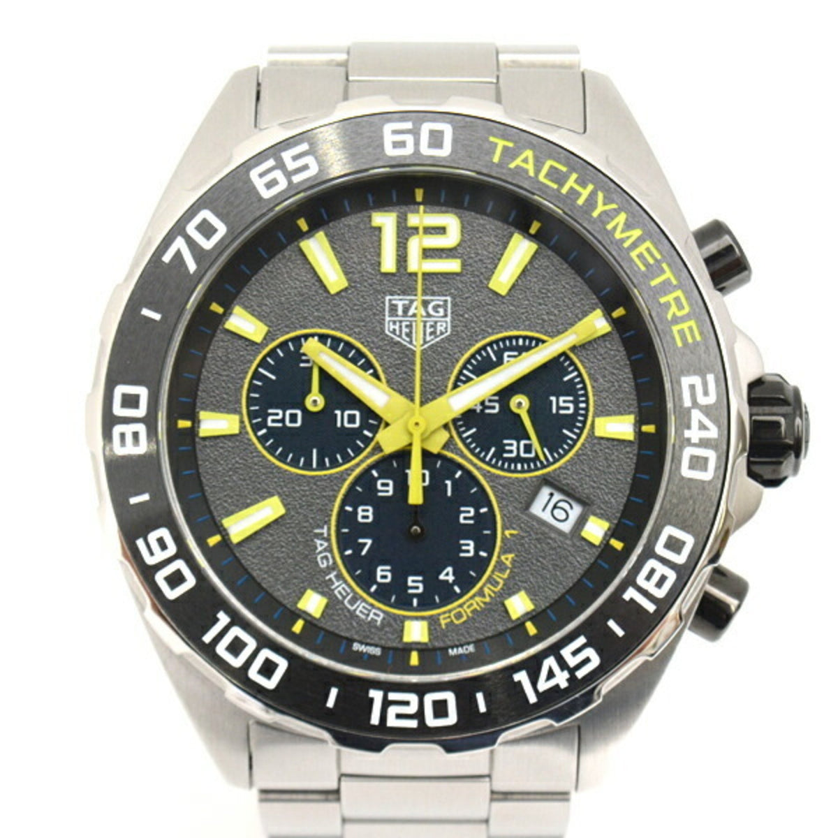 Montre TAG Heuer Formula 1 Chrono d'occasion pour homme, cadran gris, acier inoxydable, à piles, CAZ101AG SS 