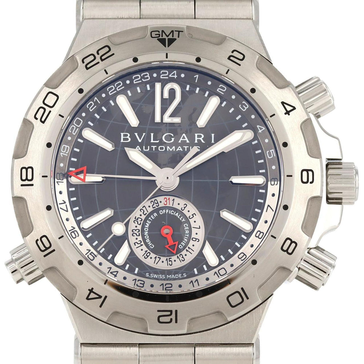 Montre automatique d'occasion Bvlgari Diagono GMT DP42SGMT DP42C14SSDGMT SS 