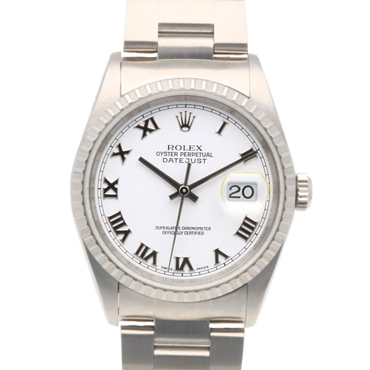 Pre-Owned Rolex Datejust Oyster Perpetual Wristwatch, Stainless Steel, 16220, Automatic Winding, Overhauled, Polished, Y-serial, Men's, ROLEX, Roman Numerals