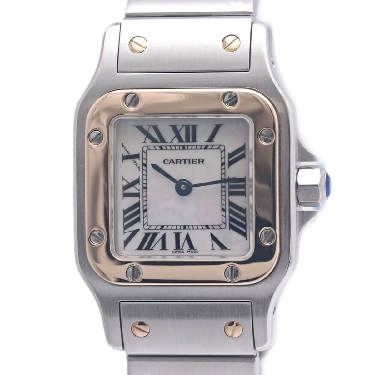 Pre-Owned CARTIER Cartier Santos Galbee SM W20103C4 White Shell Asia Limited Edition Women's Watch K18PGxSS 40311