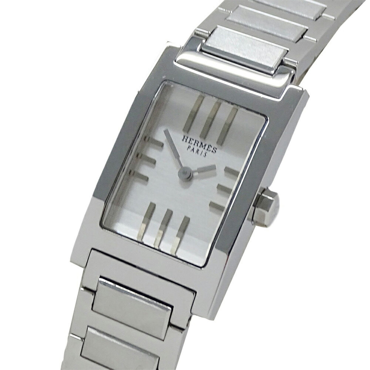 Pre-Owned Hermes HERMES Ladies Watch Tandem Quartz Stainless Steel SS TA1.210 Silver Square Polished