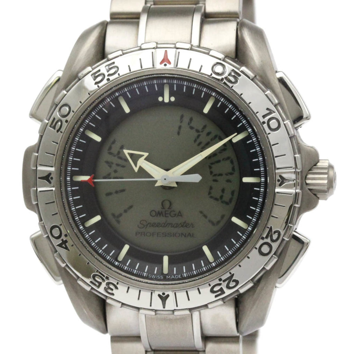 Pre-Owned OMEGA Speedmaster X-33 Titanium Quartz Mens Watch 3290.50 Polished