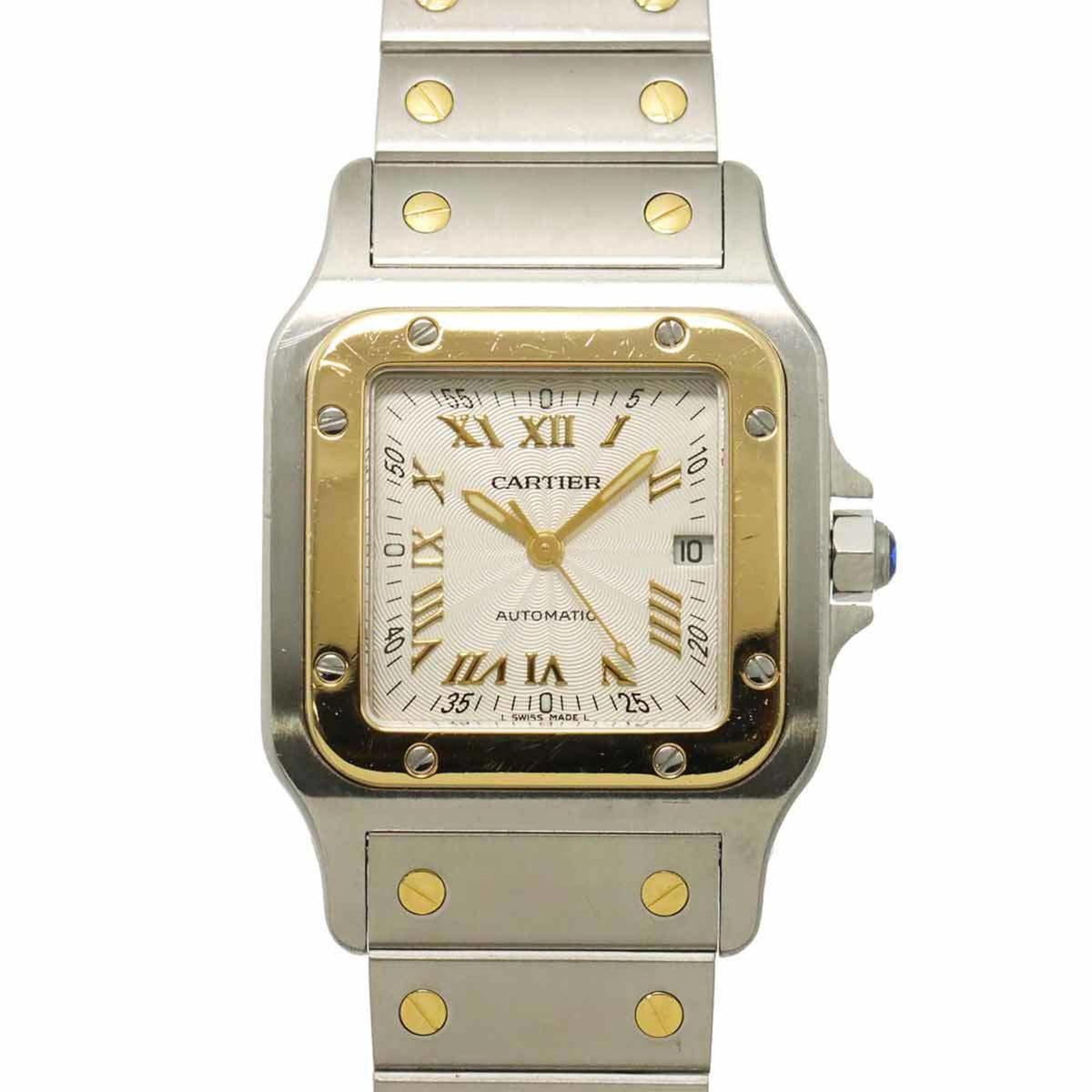 Pre-Owned Cartier Santos Galbee LM Two-tone W20041C4 Men's Watch in 18K Yellow Gold with Automatic Movement