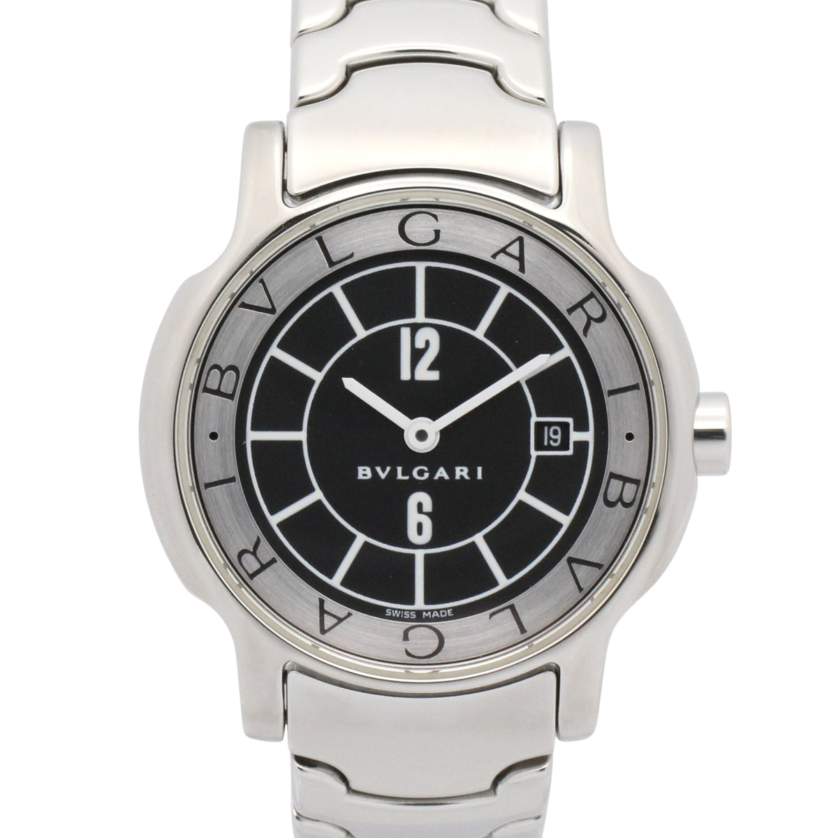 Pre-Owned Bulgari BVLGARI Solo Tempo Watch, Stainless Steel, Women's, Black, ST29S