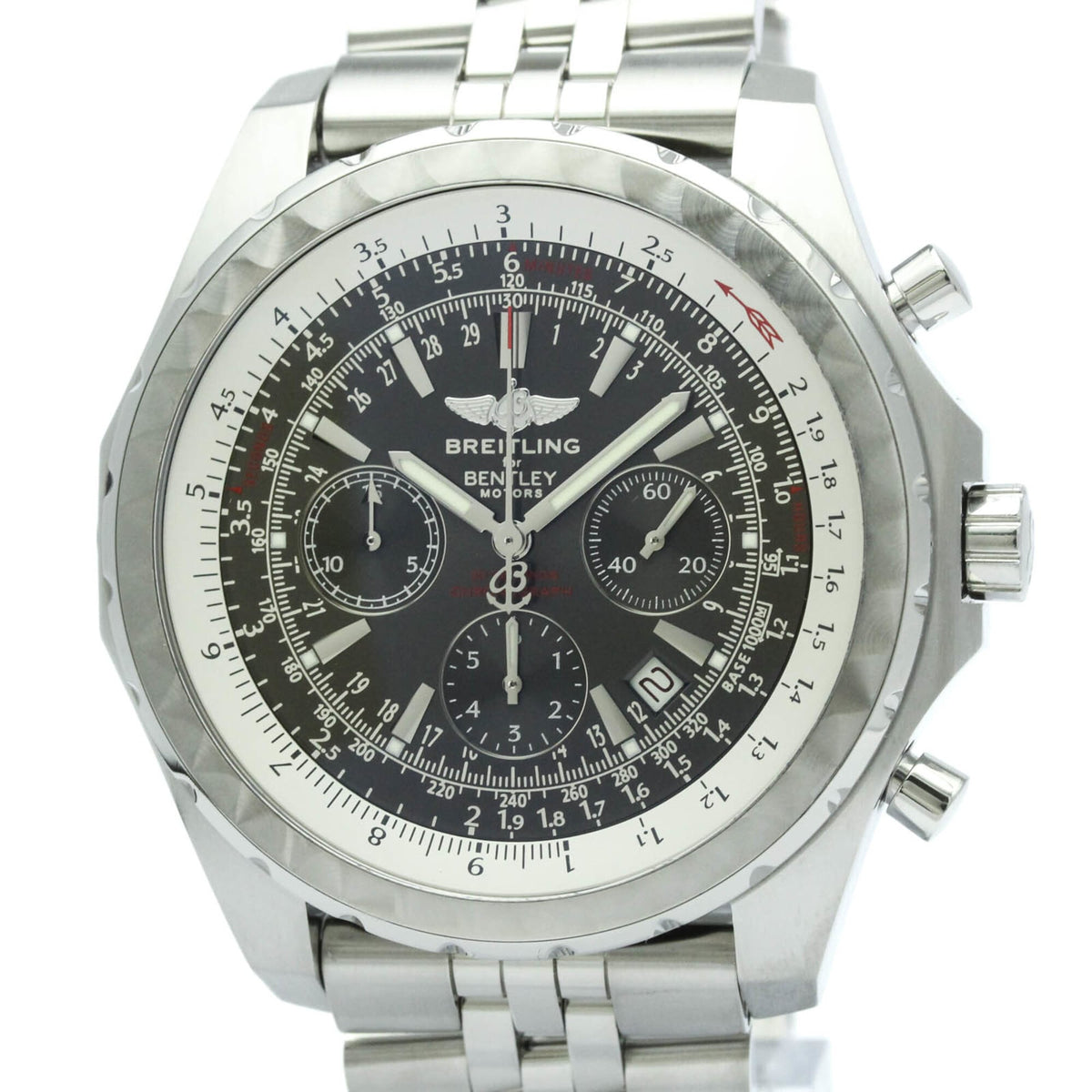 Pre-Owned BREITLING Bentley Motors Steel Automatic Mens Watch A25363 Polished