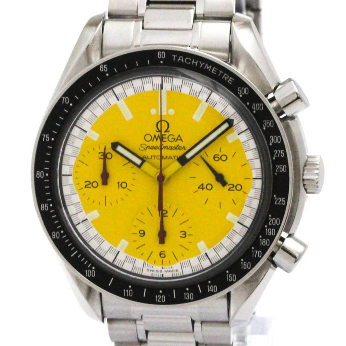 Pre-Owned OMEGA Speedmaster Michael Schumacher Yellow Dial Watch 3510.12 Polished