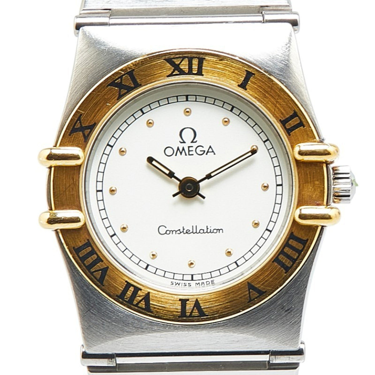 Pre-Owned Omega Constellation Mini Watch 795.1080 Quartz White Dial Stainless Steel Yellow Gold Women's OMEGA