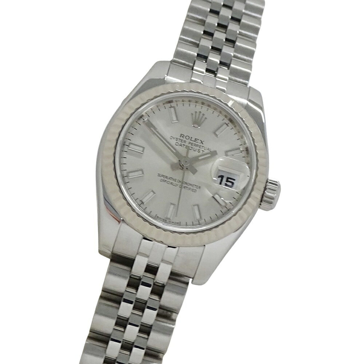 Pre-Owned Rolex ROLEX Datejust 179174 Z Series Watch Ladies Automatic AT Stainless Steel SS White Gold WG Silver Overhauled and Polished