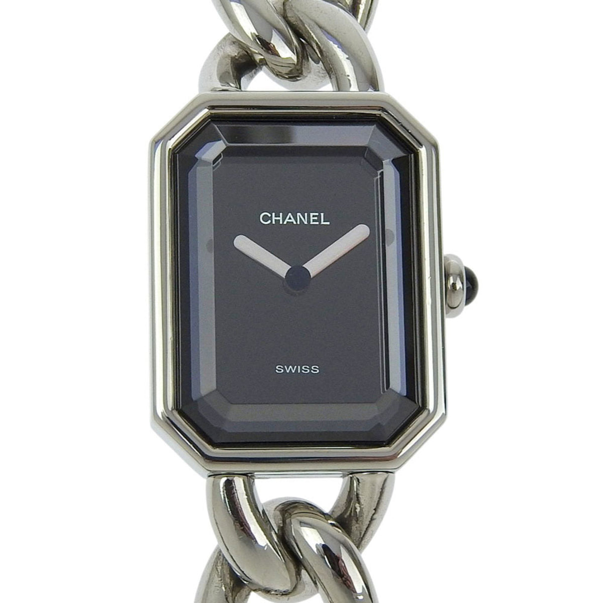 Pre-Owned CHANEL Premiere M Watch H0452 Stainless Steel Quartz Analog Display Black Dial Women's