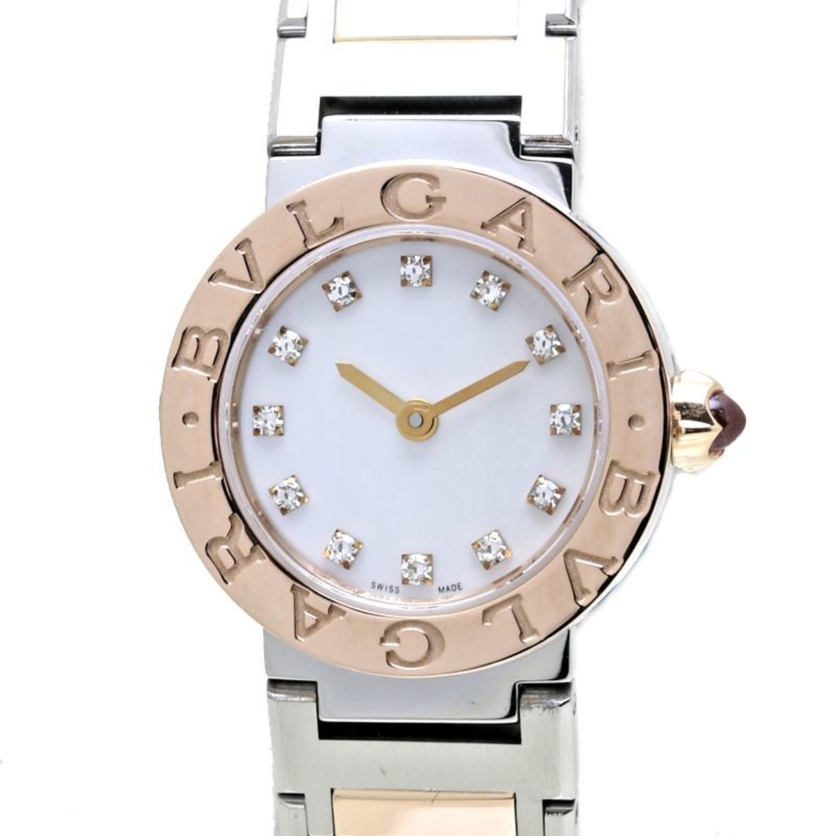 Montre d'occasion BVLGARI Bulgari BBL23WSPG 12 BBP23SG 102970 12P pour femme, sertie de diamants K18PG, or rose et acier inoxydable, référence 39769 