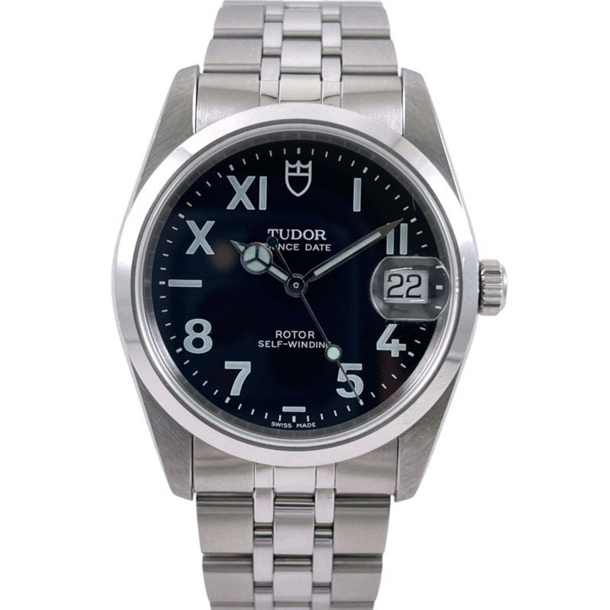 Pre-Owned TUDOR Tudor 74000N Stainless Steel Men's Watch with Prince Date and Unique Dial, Automatic