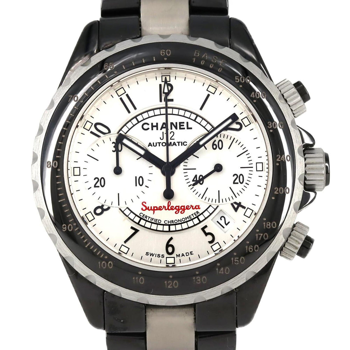 Pre-Owned Chanel J12 Superleggera Chronograph H1624 Ceramic x Aluminum Automatic Watch