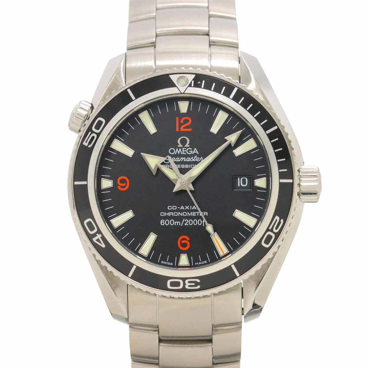 Pre-Owned OMEGA Seamaster Planet Ocean Co-Axial Chronometer 600M 2201 51 Men's Watch with Date Display, Black, Automatic,