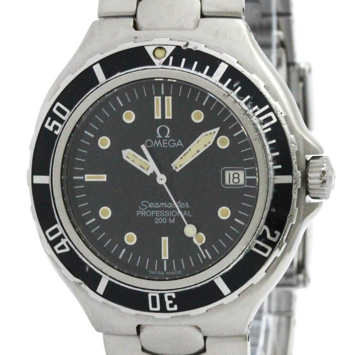 Pre-Owned OMEGA Seamaster Professional 200M Large Size Steel Mens Watch 396.1062 Polished