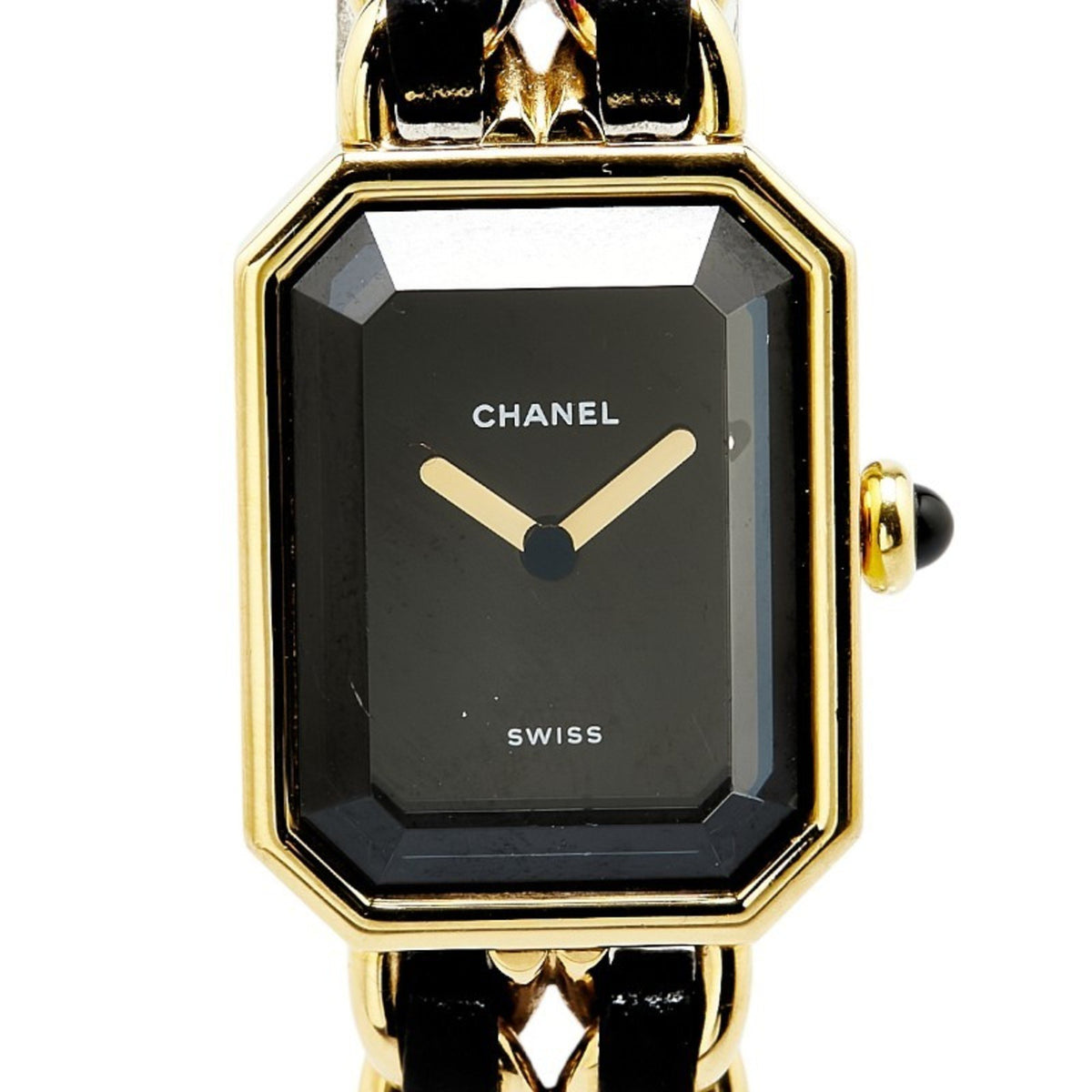 Pre-Owned Chanel Premiere Watch Size: L H0001 Quartz Black Dial Plated Leather Women's CHANEL