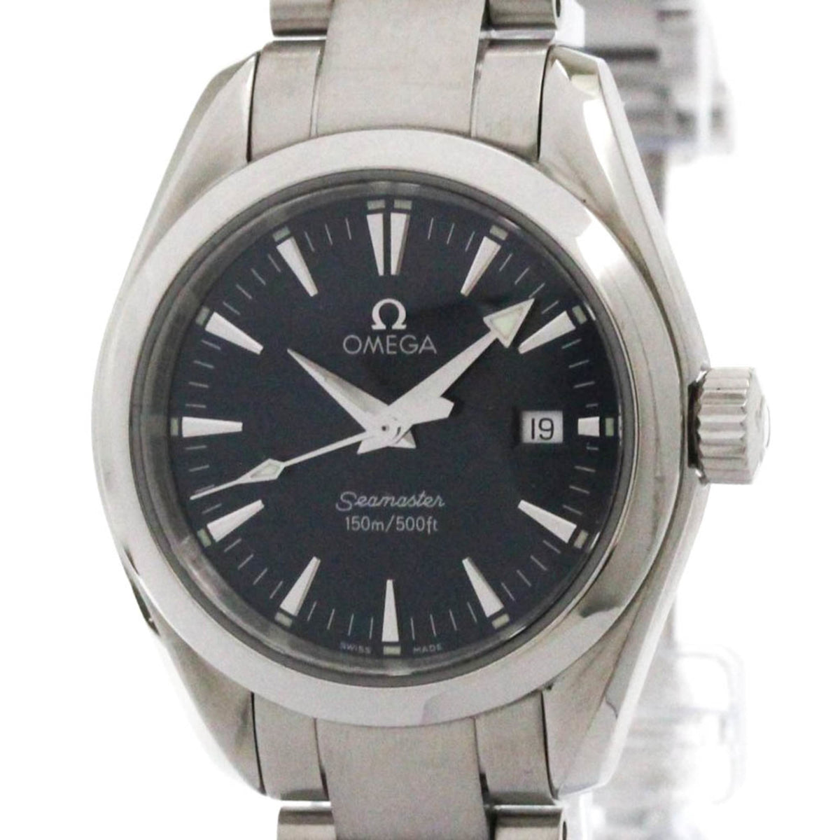 Pre-Owned OMEGA Seamaster Aqua Terra Steel Quartz Ladies Watch 2577.80 Polished