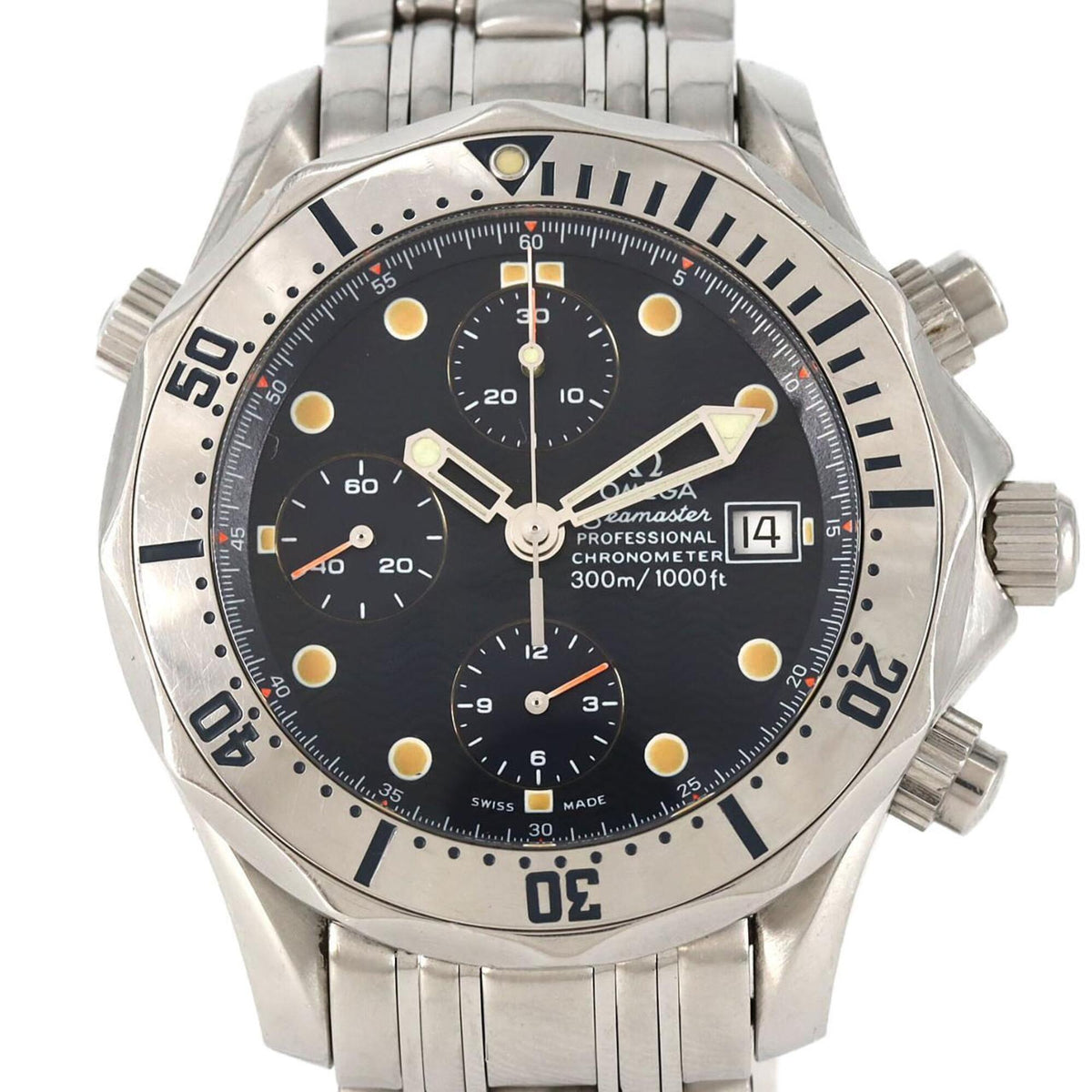 Pre-Owned Omega Seamaster Pro Chronograph 2598.80 Stainless Steel Automatic Watch