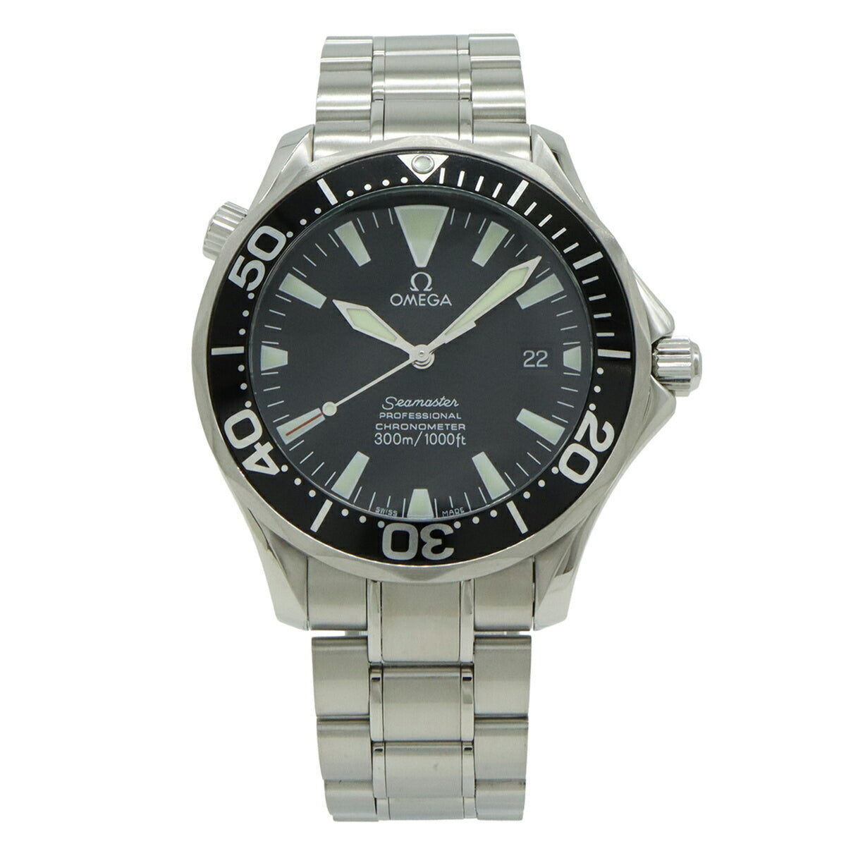 Pre-Owned OMEGA Seamaster 300 Professional Date Stainless Steel Automatic Watch with Black Dial (2254.50)
