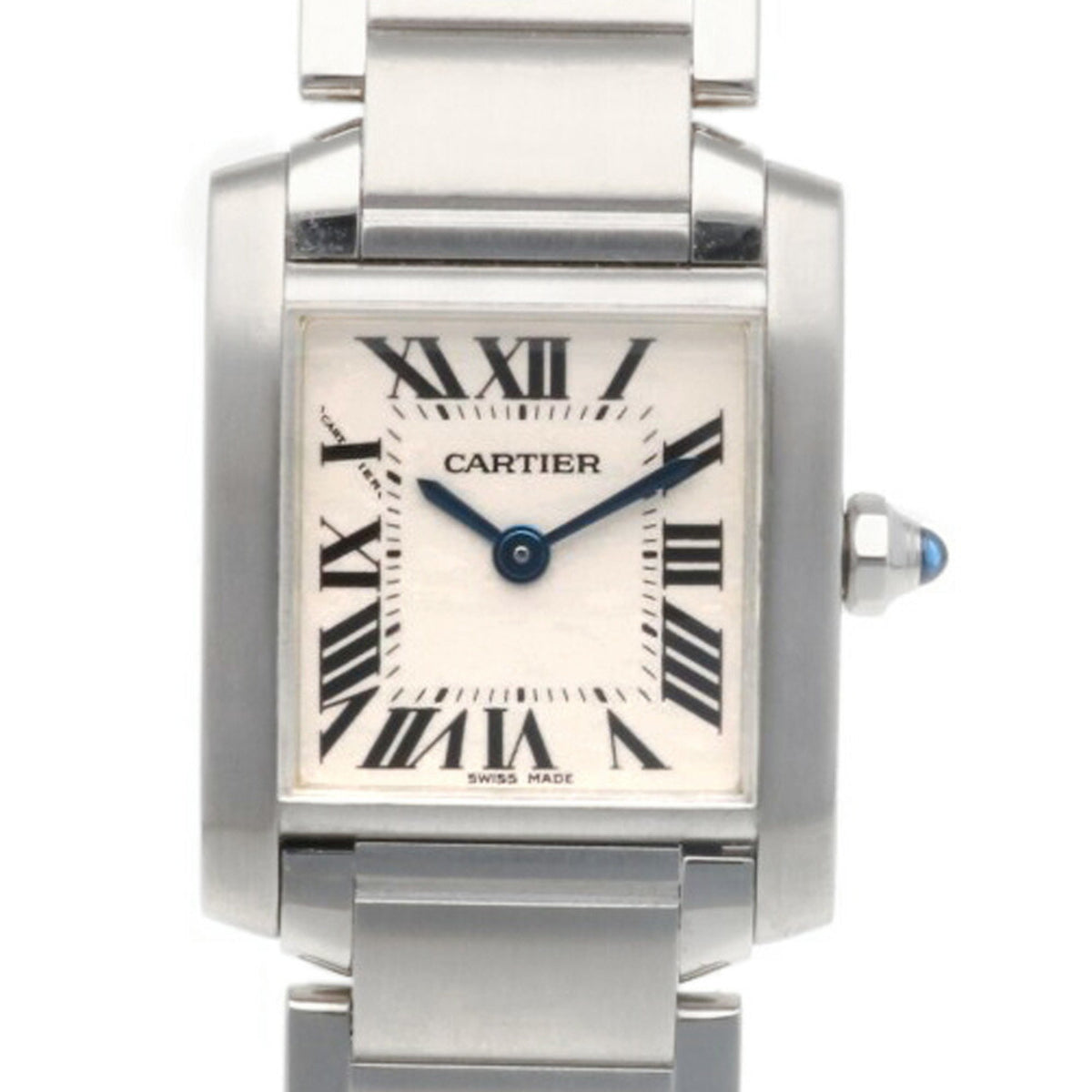 Montre Cartier Tank Francaise SM d'occasion, acier inoxydable 2384, femme, CARTIER, révisée 