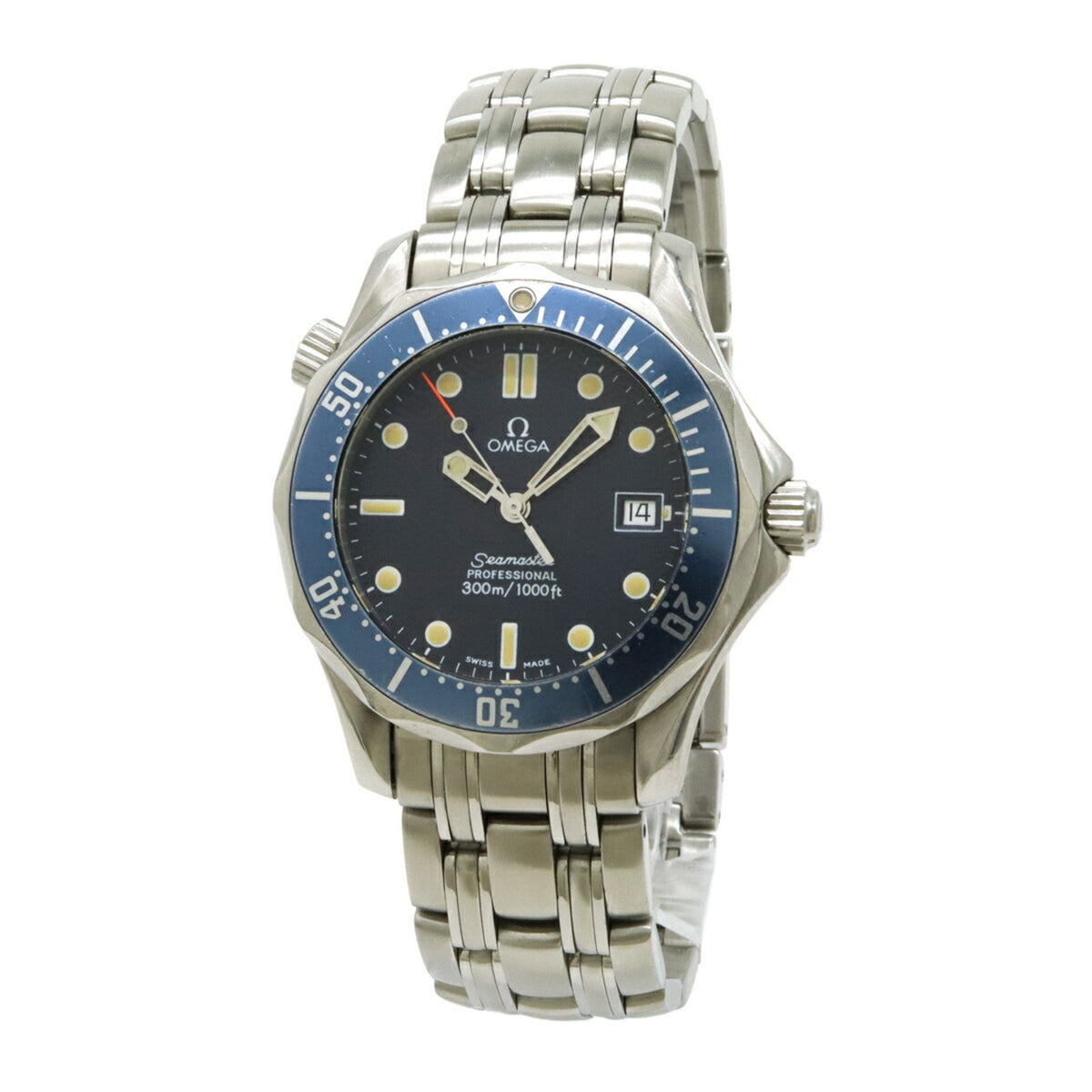 Pre-Owned OMEGA Seamaster Professional 300 Date Blue Dial Boys Quartz Watch 2561.80