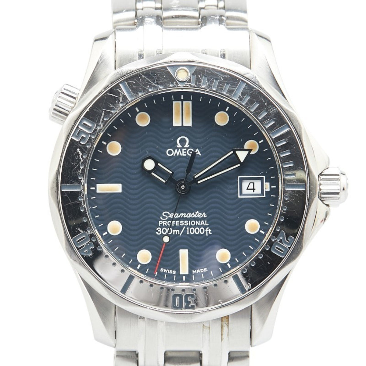 Pre-Owned Omega Seamaster 300 Watch 2562.80 Quartz Black Dial Stainless Steel Men's OMEGA