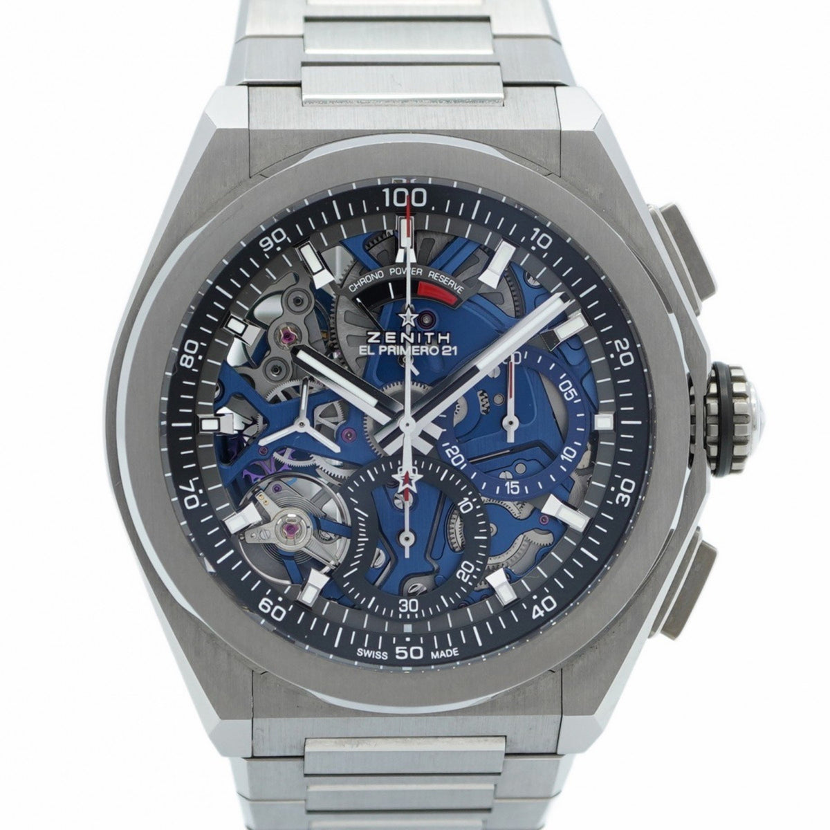Pre-Owned Zenith Defy El Primero 21 95.9002.9004 Skeleton Dial Men's Watch