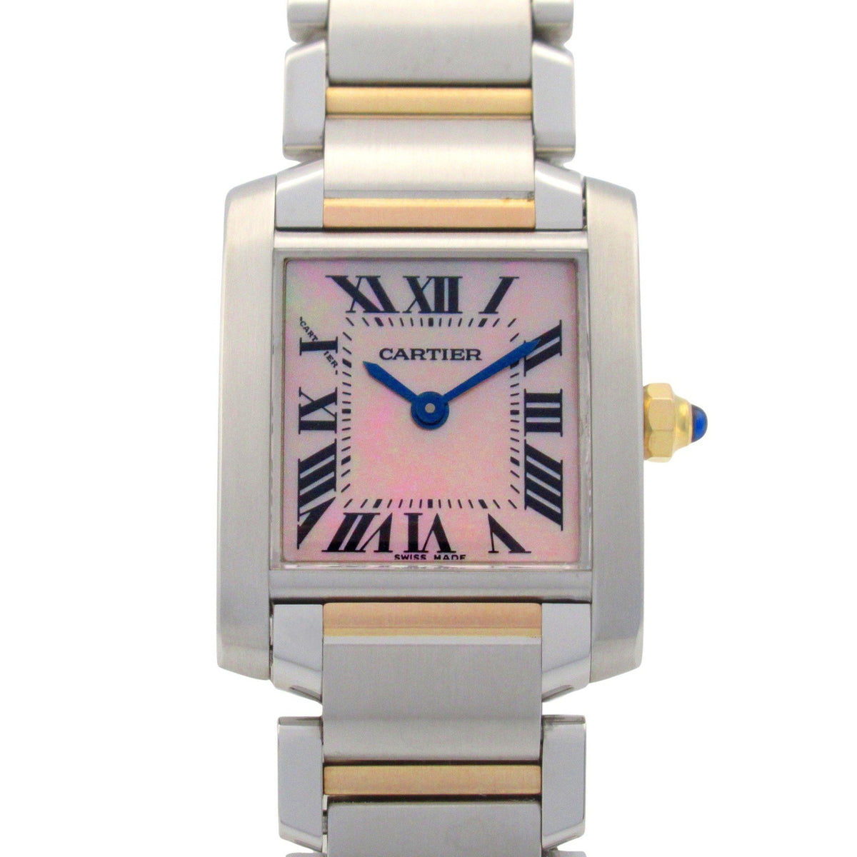 Gebrauchte CARTIER Tank Francaise SM Uhr 18KPG (Roségold) Edelstahl Damen Rosa Schale W51027Q4 